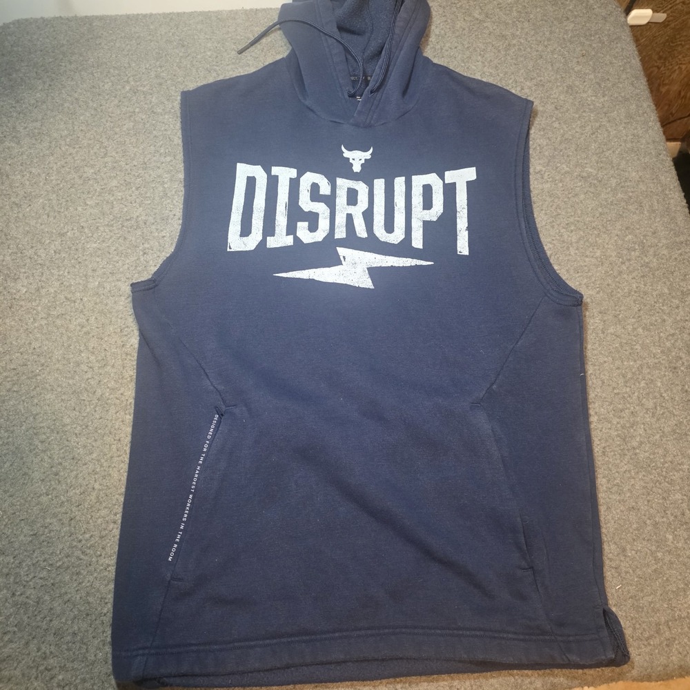 Under Armour Men's Project Rock "Disrupt" Sleeveless Hoodie Medium A2